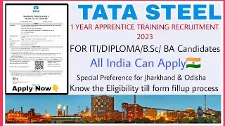 Tata Steel Apprentice Trainee Recruitment 2023/For ITI/Diploma Passed/Appearing | Tata Steel Jobs