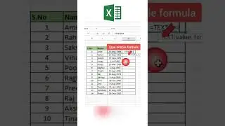 Date to Day Conversion in Excel  #shortsvideo #shortsyoutube #shorts #shortsviral
