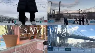 A Snow Day in NYC ❄️| Brooklyn Ice Rink Hopping, Aerie Pop-Up & Cozy Coffee