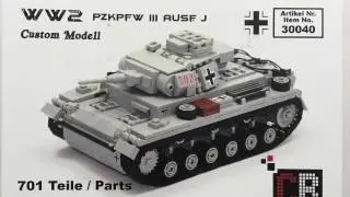 Lego Custom Bricks WW2 Panzer 3 Ausf- J Tank set #30040