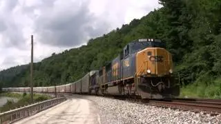 CSX Trains on the Keystone Subdivision at Confluence - Summer 2013