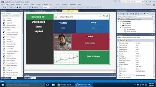 Modern Flat UI Dashboard Design - Windows Forms C# - Visual Studio