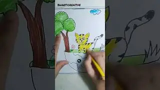 save Tiger poster Drawing #shorts #ytshorts #viral