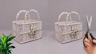 Huge storage basket making with newspaper easy tutorial||newspaper basket||