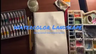 Easy landscape for beginners 👩🏻&zwj;🎨🎨✨#art #landscape #easy #beginners #trending #viral #youtube #fyp 
