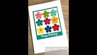 Nine flowers birthday card with the Small Bloom punch