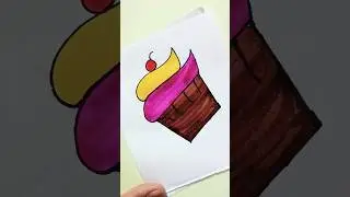 Simple drawing art#Trending #Viralvideo#Short#Utube short#Easy cup cake drawing#