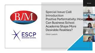Special Issue Call Introduction Positive Performativity by Dr. Prof. Oliver Laasch