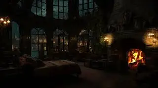 Ancient Stone Castle Rainfall 🏰 Cozy Hearth Sounds for Deep Rest and Mental Peace