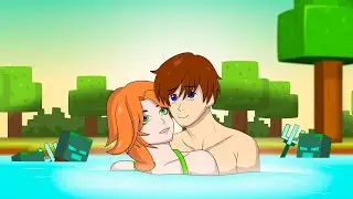 STEVE & ALEX: LAKE DATE - Romantic story (minecraft anime)
