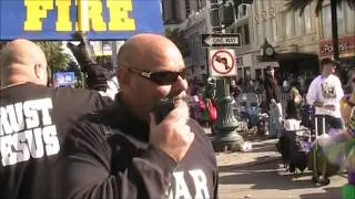 Ruben Isreal Preaching at Mardi Gras New Orleans