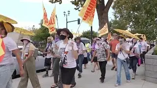 Immigrant rights groups hold largest ICE detention protest in four years
