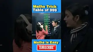 Easy Table Trick| Table of 999 | Maths Trick for Fast Calculation #ytshorts #shorts #trending #viral