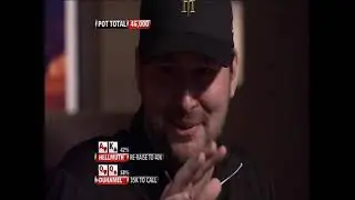 Phil Hellmuth is arguing with Antonio Esfandiari while playing Ace King