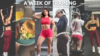 Spend a week training with me | 2x glutes, run, upper, cardio & abs | FDOE, content BTS & catch up!