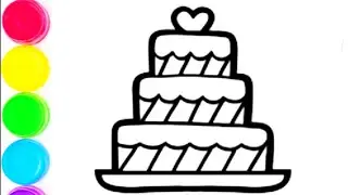 How to Draw a Cake | Drawing for beginners - Step by step | @Leena Drawings