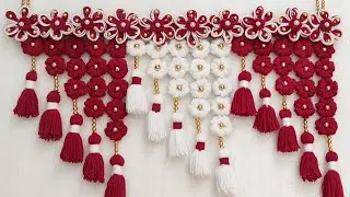 EASY WOOLEN DOOR HANGING TORAN / DIY WOOLEN TORAN MAKING / DOOR HANGING CRAFT IDEAS/NAVRATRI TORAN
