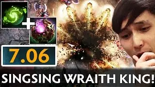 WTF 7.06 Dota - SingSing Wraith King New Talent IMBA with Refresher + OC