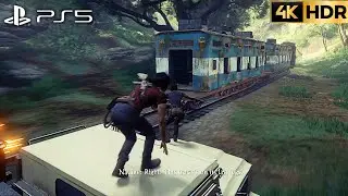 (PS5) A Train To Catch - Uncharted The Lost Legacy Train Fight! High Graphics Gameplay (4K HDR)