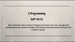 Function receives 5 integers and returns the sum, average and standard deviation || coding machine