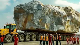 Incredible Mountain Works of Huge Truck Loading Stones for Marble Making Process i