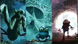  Lost in the Giant Jungle: Crazy Frog Faces Terrifying Giant Insects#053🪲🐸🐜