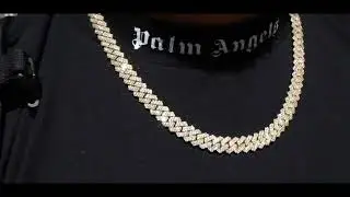 11mm prong set diamond cuban link chain