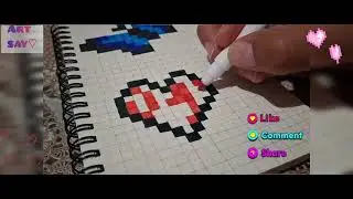 DRAW EASY HEART CORAZON PIXEL#drawing