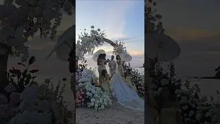 Where the sky turns gold with her forever crew 👰🌅🌸 #MEeventsphuket #beachwedding #phuketwedding