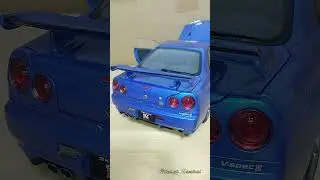 Nissan Skyline GT-R V-spec R34 diecast model car close door #car #automobile #diecast #toys