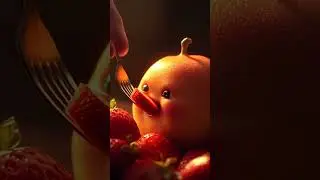 Cutest Fruit Character Tries Strawberry for First Time Ever! 🍓🥹  Satisfying 3D Animation