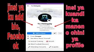 jinsi yakuandika maneno chini ya profile  /jinsi ya ku add bio Facebook (2021)
