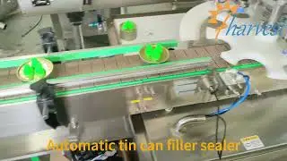 Automatic 4 heads liquid filling machine, auto servo irregular tin lid sealing machine