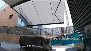 Toldo cofre motorizado con sensor de viento,  modelo Ares de Gaviota y motor Somfy io