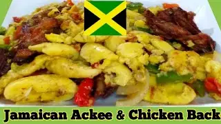 Authentic Fry Chicken Back And Ackee//Jamaican Fried chicken back//Ackee Recipe//Jamaican Food