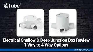 Ctube Electrical Junction Box Weatherproof PVC J Box Shallow & Deep  - Grey