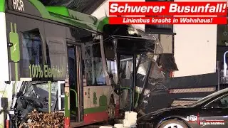 [ELEKTROBUS KRACHT IN WOHNHAUS!] Schwerer Busunfall in Castrop-Rauxel! Wohnhaus einsturzgefährdet!