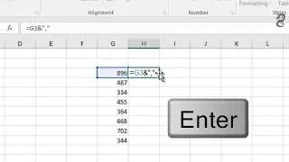 How to add a Comma to a Column of Data in Excel