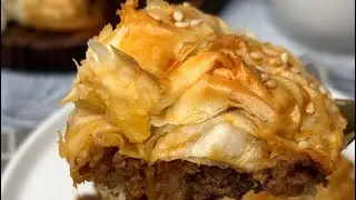 Мясной пирог из теста фило