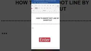 Insert Dot Line #Word #msword #eleganceacademy #shorts #shortsvideo #ytshort #line #insertline