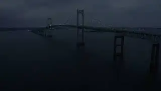 Newport Bridge at Night 4K drone footage | DJI Air 2S | Newport, Rhode Island