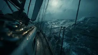 ASMR Rain and Ocean Waves on a Boat for Deep Sleep🌧️🌊