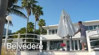 Design d'un parasol mod&egrave;le Belvedere de CARAVITA