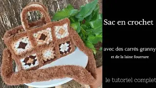 Sac en carr&eacute; granny le tutoriel complet au crochet. Sac &agrave; partir de carr&eacute; grand m&egrave;re le tuto