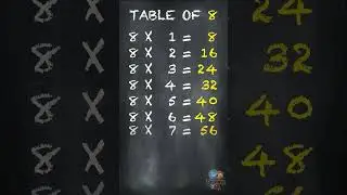 Learn Multiplication - Table Of 8 #table #shorts #tableof8 #education #elearningstudio