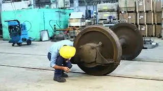 Pre-inspection of wheels in the Railway workshop