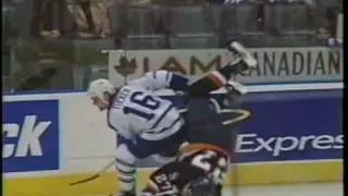 Darcy Tucker takes out Michael Peca's knee - 2002 playoffs