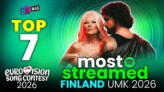 TOP 7 Most Streamed Songs - Uuden Musiikin Kilpailu 2026 - Finland's Selection for Eurovision 2026