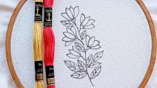 VERY EASY LITTLE FLOWER HAND EMBROIDERY DESIGN FOR BEGINNERS/SIMPLE EMBROIDERY