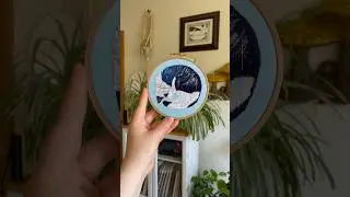 Three embroidery hoops on a beautiful Saturday morning #cat #stitchcraft #embroidery #threadpainting